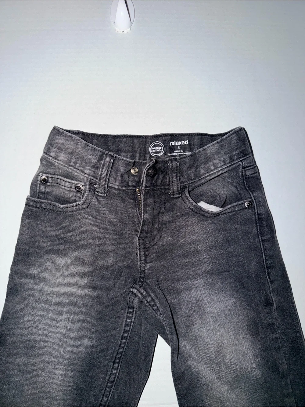 wonder nation Men's Black Washed Relaxed Jeans